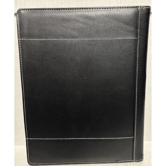 Black Faux Leather Targets Of Excellence Pad Folio Holds 8.5” X 11” Notepad - Picture 3 of 7